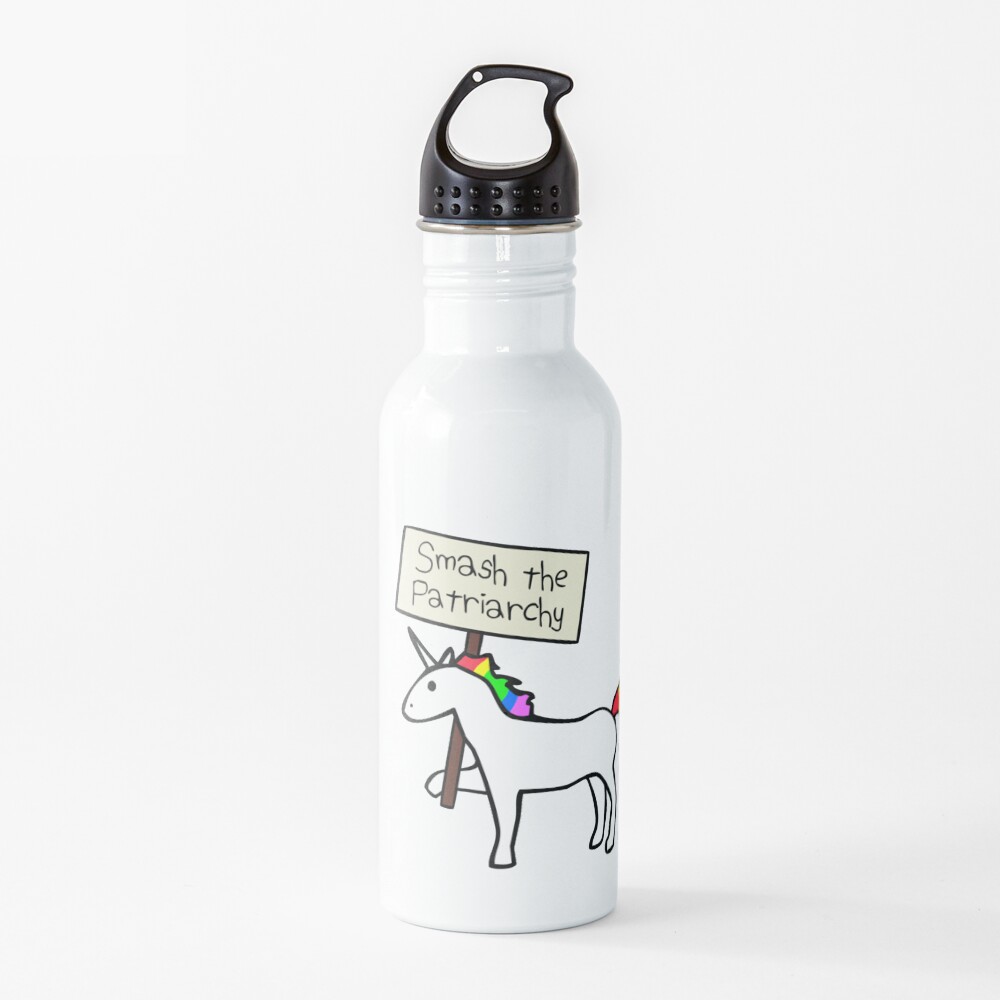 Smash The Patriarchy (White Unicorn) Water Bottle