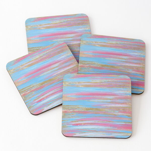 Item preview, Abstract Blue, Pink and Gold Painted Strokes designed and sold by Cato99.