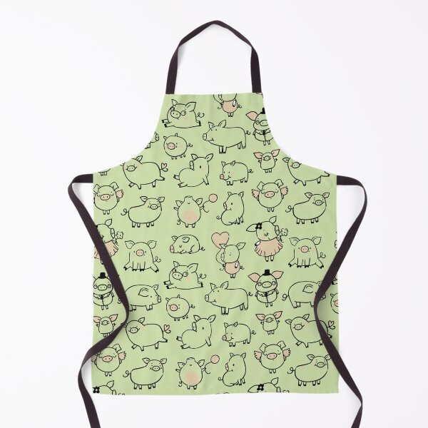 Item preview, Cute little hand drawn pigs with hats and ballons - for farm pig lovers - Adorable animal pattern, pig motif - Light Green designed and sold by PattyTheGecko.