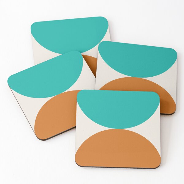Item preview, Two circles. Teal and brown geometry designed and sold by Latte Design.