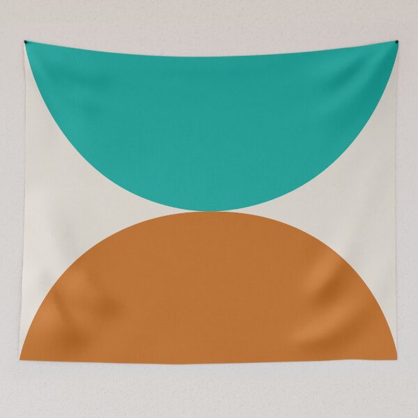 Item preview, Two circles. Teal and brown geometry designed and sold by Latte Design.