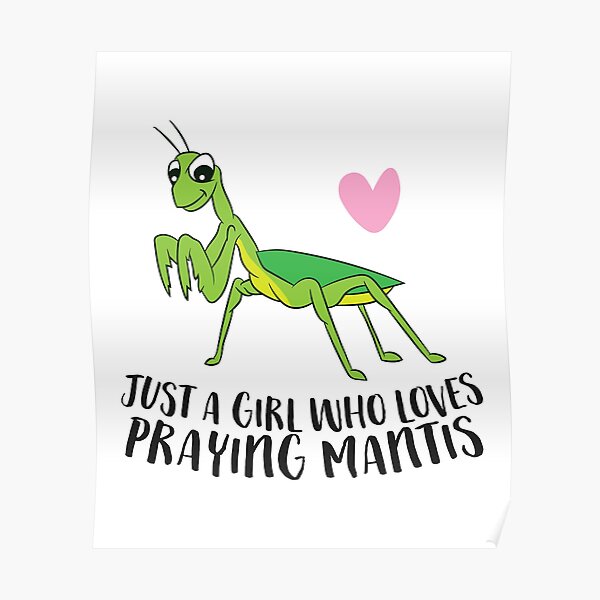 Just a Girl Who Loves Praying Mantis Cute Praying Mantis Poster