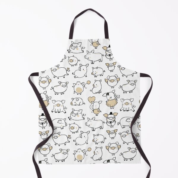 Item preview, Cute little hand drawn pigs with hats and ballons - for farm pig lovers - Adorable animal pattern, pig motif - White designed and sold by PattyTheGecko.