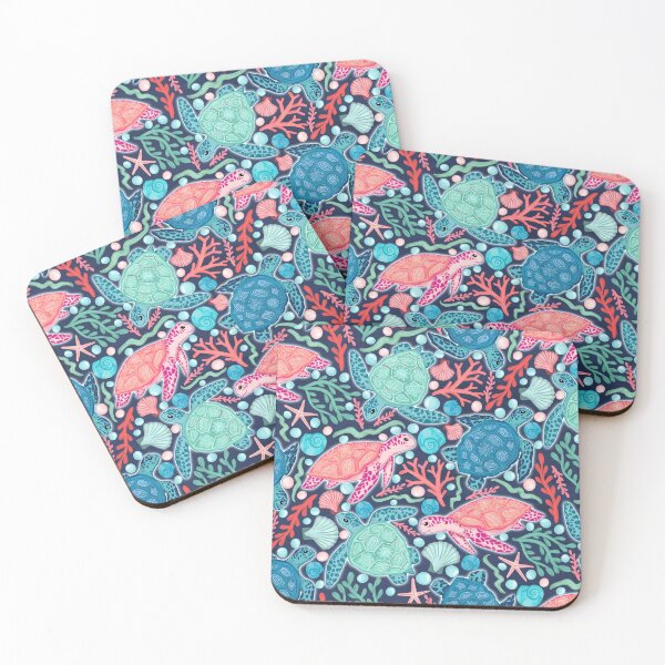 Item preview, Paradise Beach Turtles on Navy designed and sold by Tangerine-Tane.