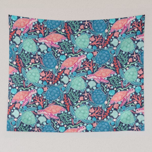 Item preview, Paradise Beach Turtles on Navy designed and sold by Tangerine-Tane.