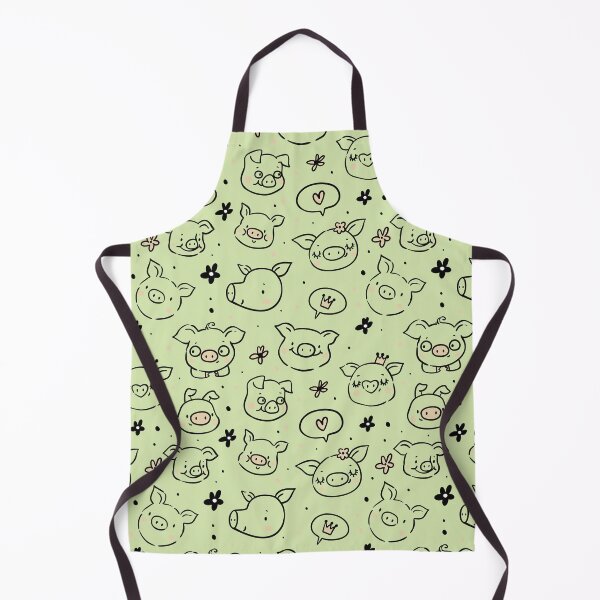 Item preview, Cute little hand drawn pigs with hats and ballons - for farm pig lovers - Adorable animal pattern, pig motif - Light Green designed and sold by PattyTheGecko.