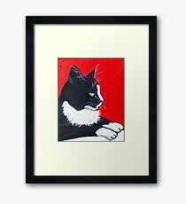 Black and White and Red All Over Framed Print