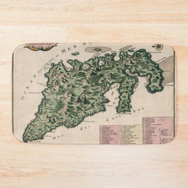 Item preview, Vintage Map of Martinique Island (1704) designed and sold by BravuraMedia.