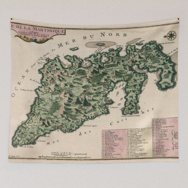 Item preview, Vintage Map of Martinique Island (1704) designed and sold by BravuraMedia.