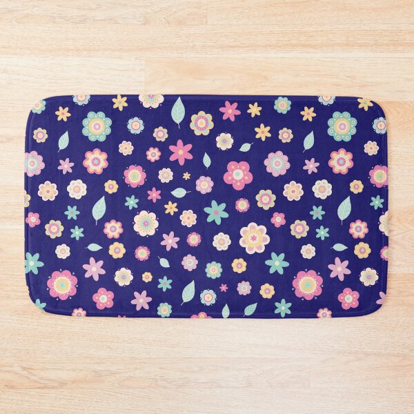 Item preview, Cute Flowers - Floral graphic - Spring Aesthetic flowers pattern - Dark Blue designed and sold by PattyTheGecko.