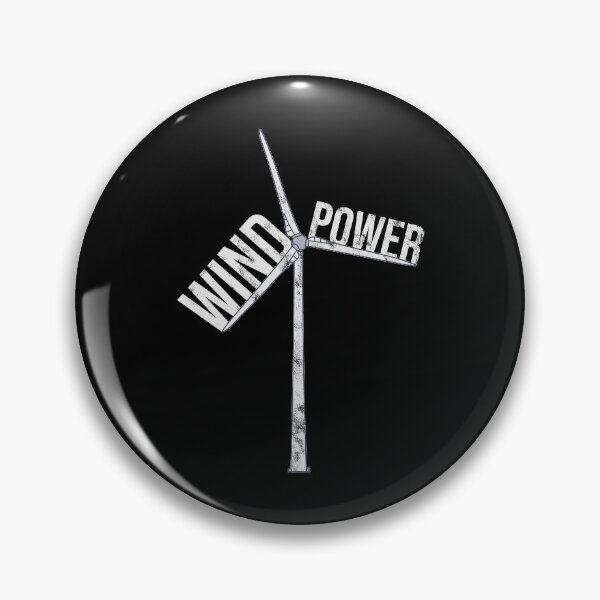 Item preview, Distressed Wind Power Text - Wind Turbine - Mechanical designed and sold by DeWinnes.
