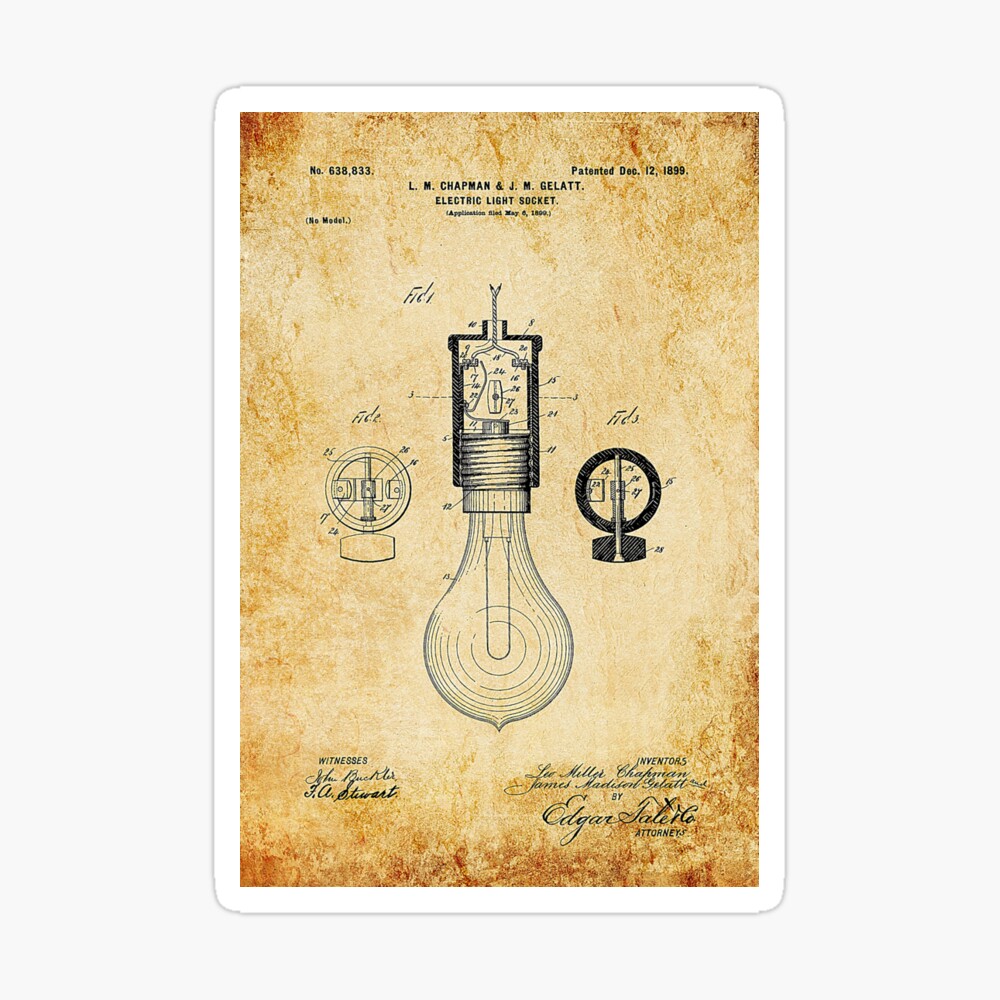 Vintage Glühbirne Patent" Poster Von Joolya | Redbubble