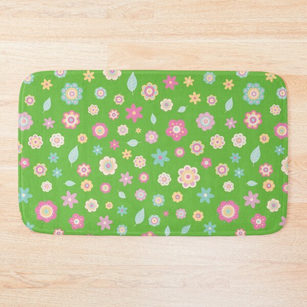 Item preview, Cute Flowers - Floral graphic - Spring Aesthetic flowers pattern - Vivid Green designed and sold by PattyTheGecko.