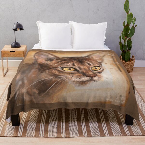Item preview, Contemporary Painting of an orange Cat with Yellow Eyes designed and sold by ibadishi.