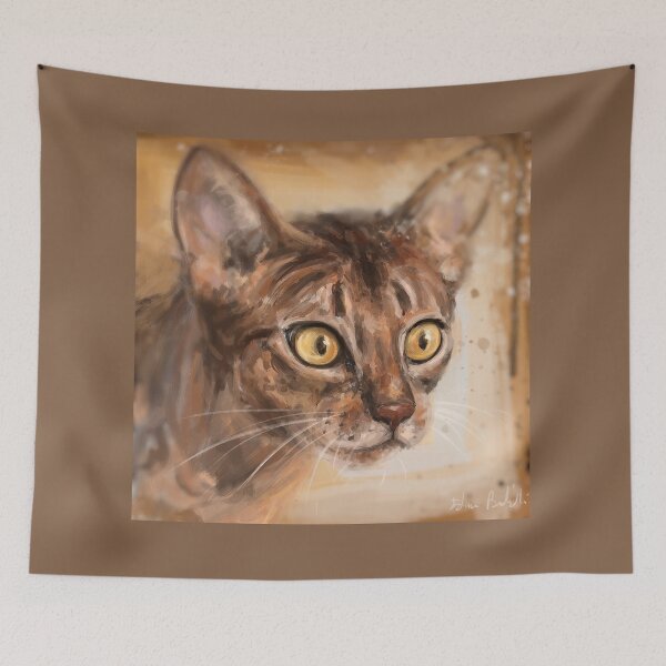 Item preview, Contemporary Painting of an orange Cat with Yellow Eyes  designed and sold by ibadishi.