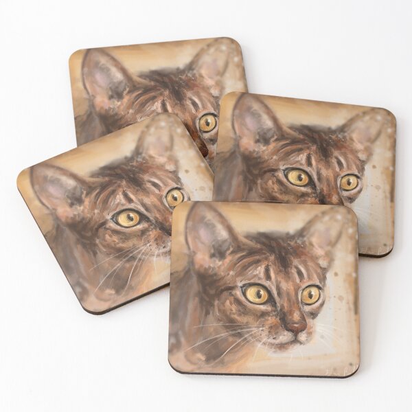Item preview, Contemporary Painting of an orange Cat with Yellow Eyes  designed and sold by ibadishi.