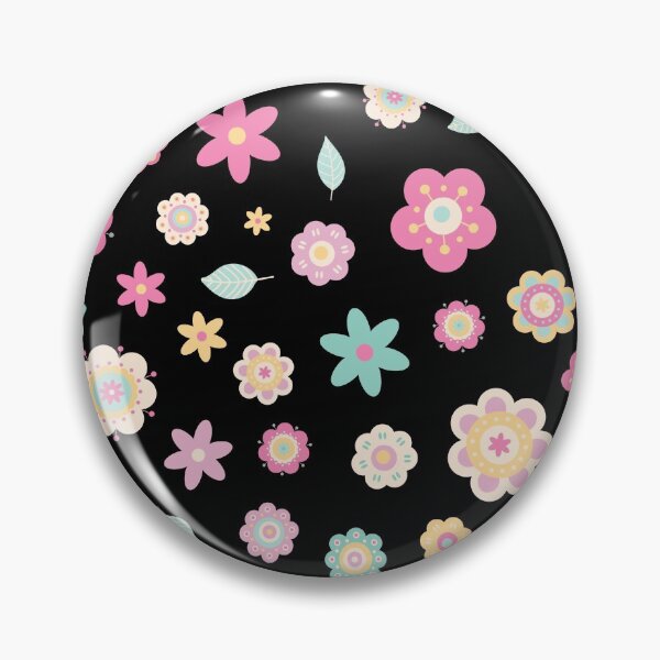 Item preview, Cute Flowers - Floral graphic - Spring Aesthetic flowers pattern - Black designed and sold by PattyTheGecko.