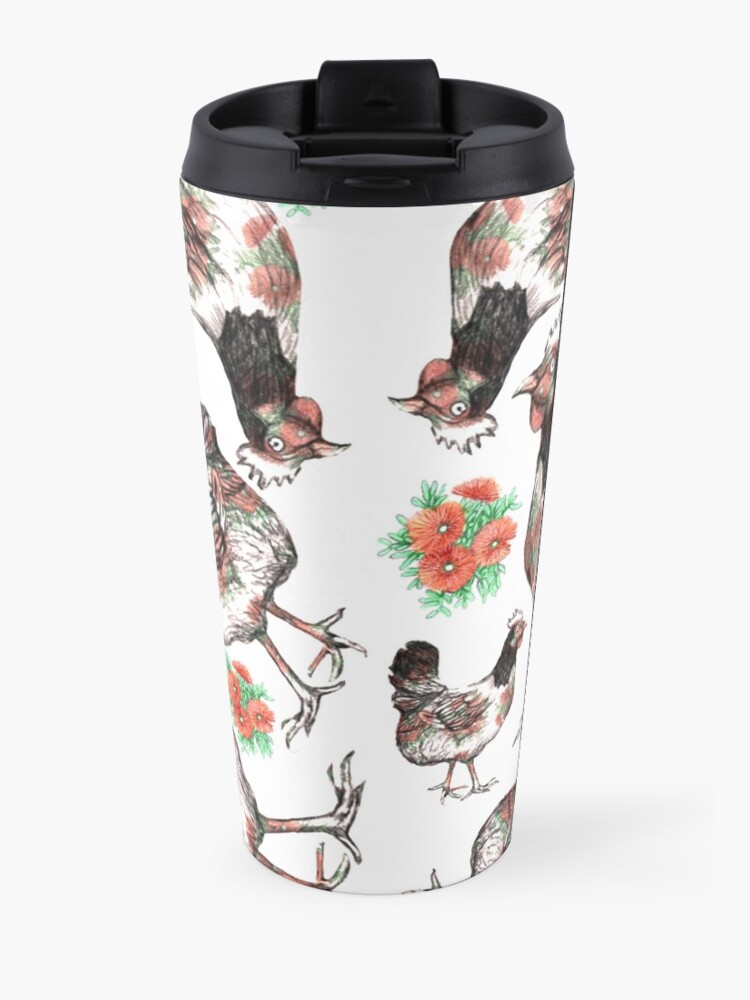 Alternate view of Chicken and Vygies Pattern Travel Mug