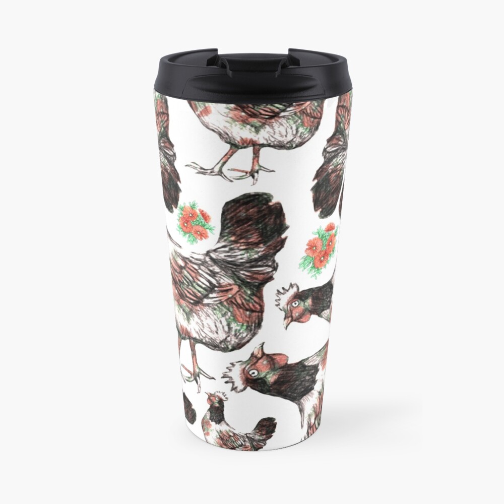 Chicken and Vygies Pattern Travel Mug