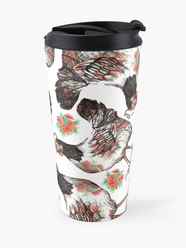Alternate view of Chicken and Vygies Pattern Travel Mug