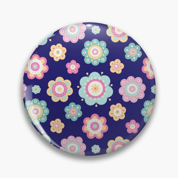 Item preview, Cute Flowers - Floral graphic - Spring Aesthetic flowers pattern - Dark Blue designed and sold by PattyTheGecko.