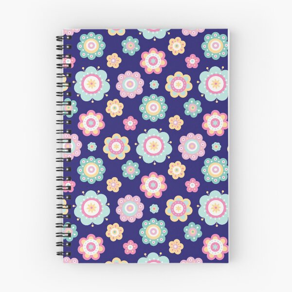 Item preview, Cute Flowers - Floral graphic - Spring Aesthetic flowers pattern - Dark Blue designed and sold by PattyTheGecko.