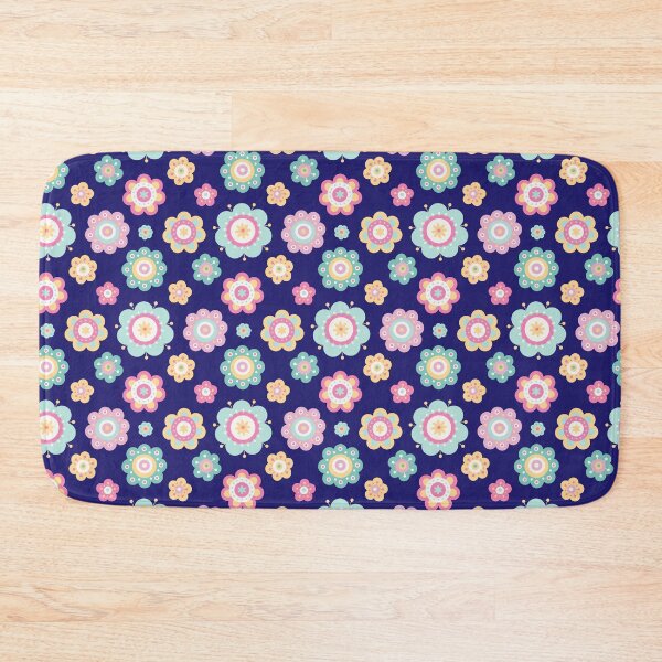 Item preview, Cute Flowers - Floral graphic - Spring Aesthetic flowers pattern - Dark Blue designed and sold by PattyTheGecko.