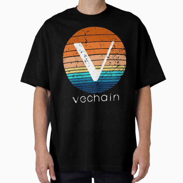Artikel-Vorschau von VeChain Kryptowährung DeFi Krypto Vintage Sonnenuntergang, designt und verkauft von BtcSweatshirts.