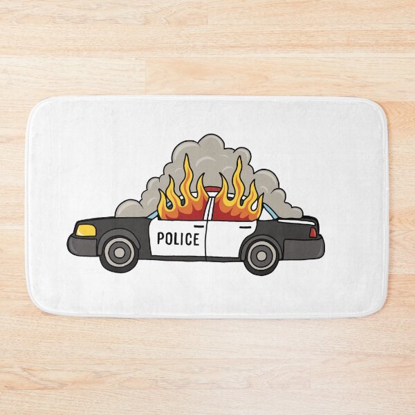 Item preview, Burning cop car designed and sold by ValentinaHramov.