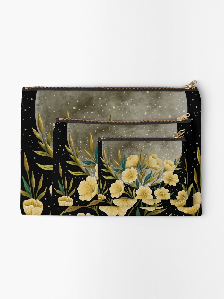 Greeting the Moon - Evening Primrose Zipper Pouch for Sale by  episodicDrawing