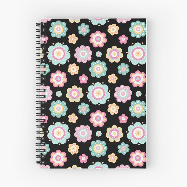 Item preview, Cute Flowers - Floral graphic - Spring Aesthetic flowers pattern - Black designed and sold by PattyTheGecko.
