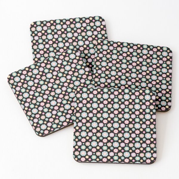 Item preview, Cute Flowers - Floral graphic - Spring Aesthetic flowers pattern - Black designed and sold by PattyTheGecko.