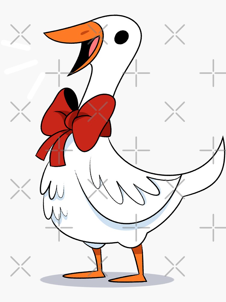 "untitled goose game red bow tie" Sticker for Sale by ZakDzGeek Redbubble