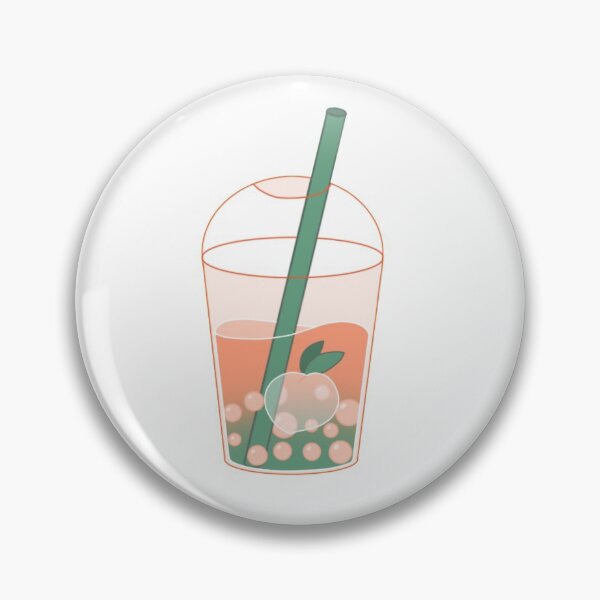 Item preview, peach boba tea designed and sold by artisticCATs.