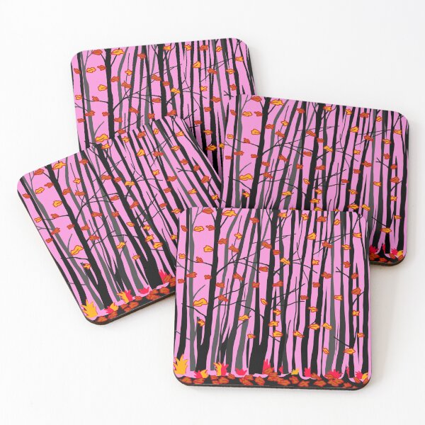 Item preview, Fall mountain trees in pink designed and sold by HibouMagique.