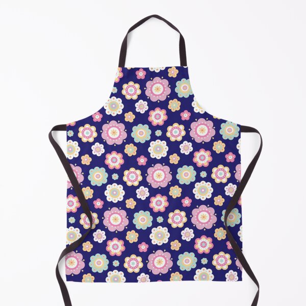 Item preview, Pastel Flowers Pattern - Floral Pattern - Floral graphic - Botanical Design & Pattern - Dark Blue designed and sold by PattyTheGecko.