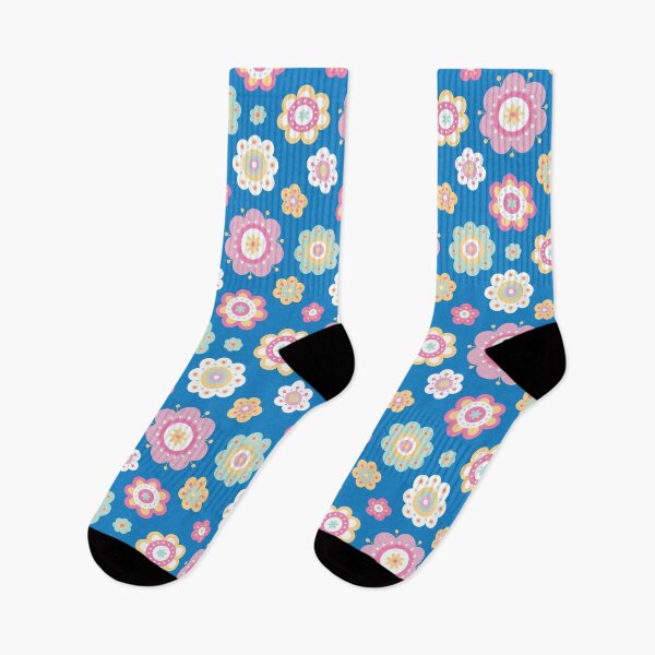 Item preview, Pastel Flowers Pattern - Floral Pattern - Floral graphic - Botanical Design & Pattern - Blue designed and sold by PattyTheGecko.
