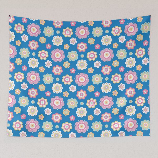 Item preview, Pastel Flowers Pattern - Floral Pattern - Floral graphic - Botanical Design & Pattern - Blue designed and sold by PattyTheGecko.