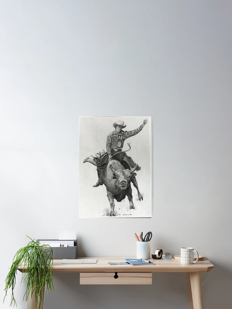 Thumbnail 2 of 3, Poster, Bull Rider designed and sold by Tamara Lindholm.