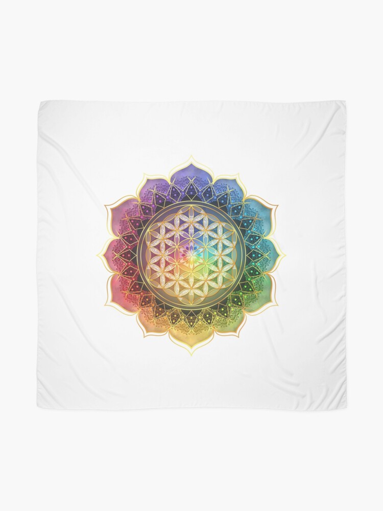 Alternate view of Rainbow Flower of Life with Lotus Scarf