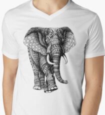 Camiseta para hombre de cuello en v Ornate Elephant v.2