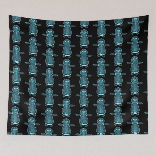 Item preview, Xray of Penguin Stuffed Animal, Blue Glow on Black designed and sold by xrayjessie.