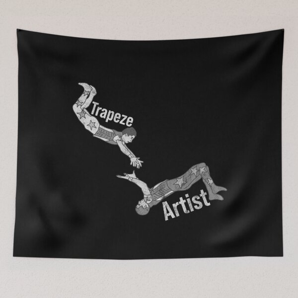 Item preview, Distressed Trapeze Artist - B&W Flying Acrobat Text - Circus designed and sold by DeWinnes.