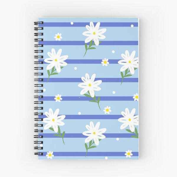 Item preview, Daisies & Two-toned Blue Stripe Pattern designed and sold by SoulLiving.