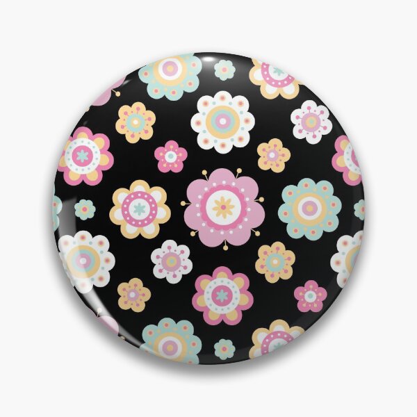 Item preview, Pastel Flowers Pattern - Floral Pattern - Floral graphic - Botanical Design & Pattern - Black designed and sold by PattyTheGecko.
