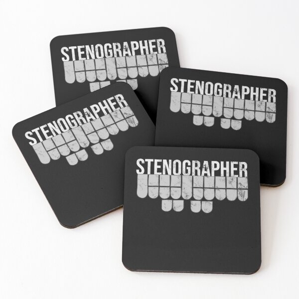 Item preview, Distressed Stenographer - B&W Stenotype Keyboard Text designed and sold by DeWinnes.