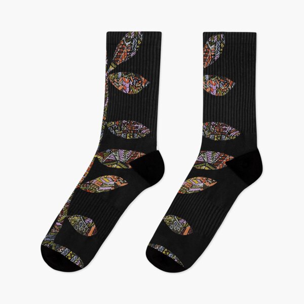 Item preview,  70s retro leaves black designed and sold by ZjalDesign.