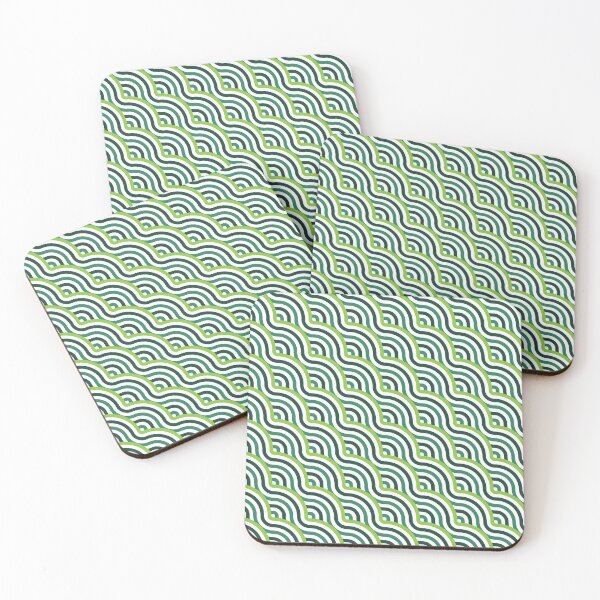 Item preview, Diagonal Waves Pattern – Green & Teal designed and sold by RoguePatterns.