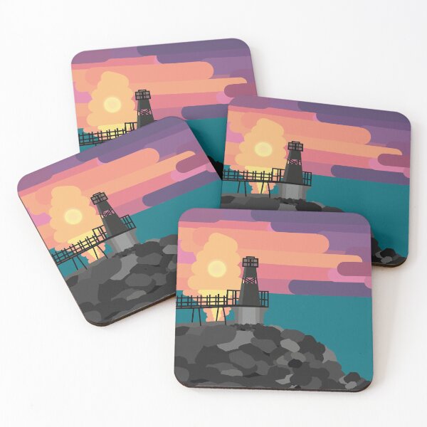 Item preview, Battery Point Portishead Lighthouse with a sunset background designed and sold by nihemher.