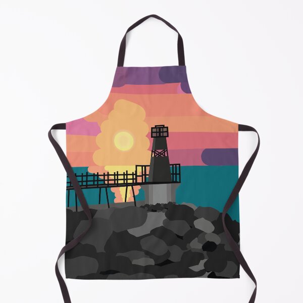 Item preview, Battery Point Portishead Lighthouse with a sunset background designed and sold by nihemher.